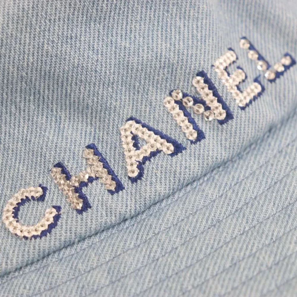 Chanel Sequin logo Denim Cotton Bucket Hat
